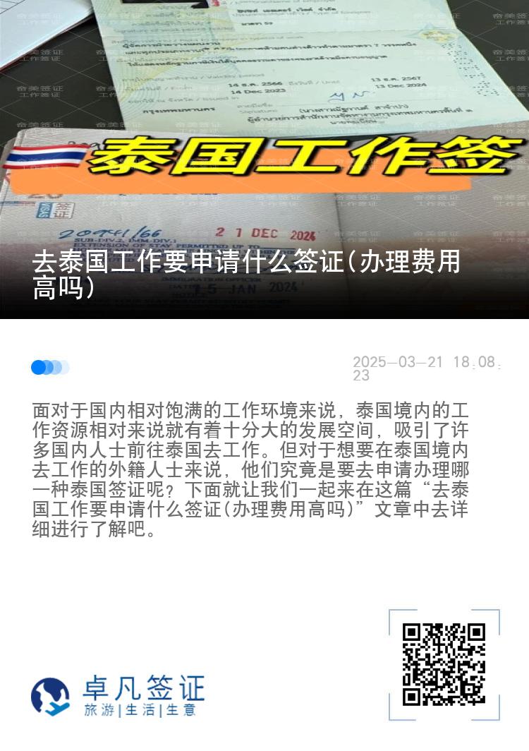 去泰国工作要申请什么签证(办理费用高吗)